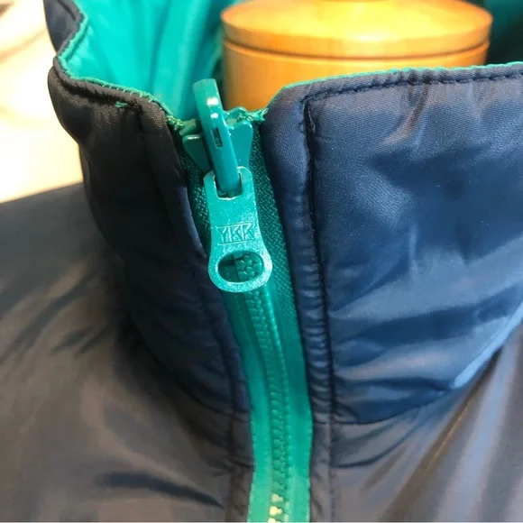 Vintage 90’s Columbia Down Puffer Coat Reversible Blue/Green Size Large Unisex - Picture 8 of 14